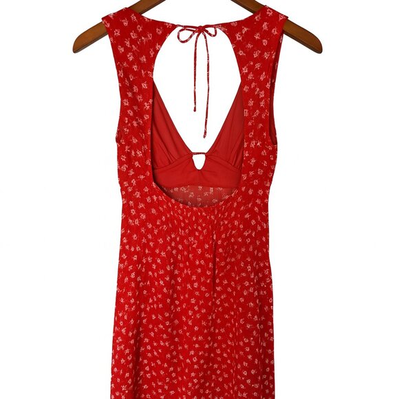Bershka Red Floral Sleeveless Mini Dress – Size M - Picture 4 of 6